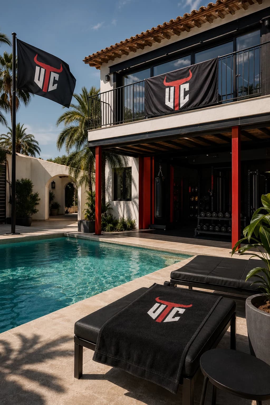 UTC Spain villa with pool and branded flag